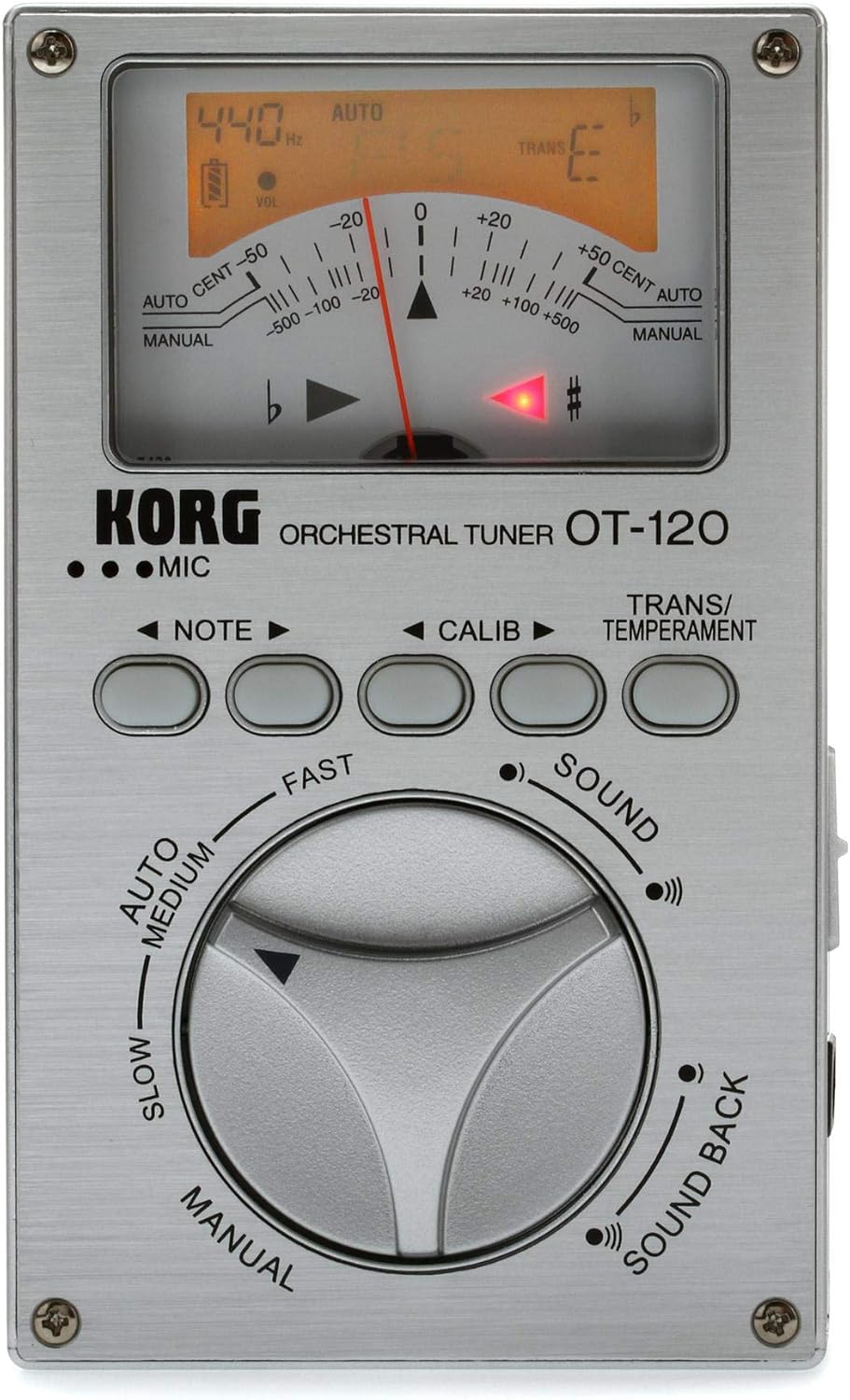Korg EKO OT-120 Chromatisches Stimmgerät für schwarzes Orchester Single, Single
