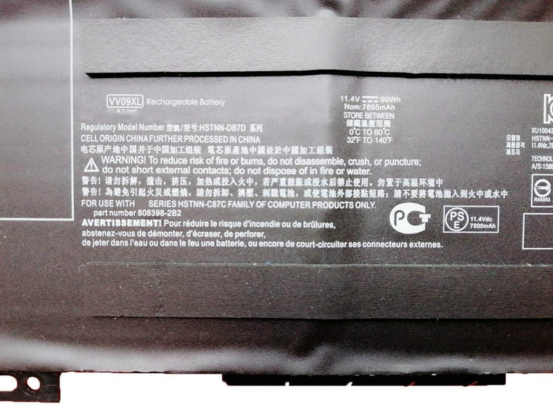 VV09XL Laptop Batterie Ersatz für HP ZBook 15 G3 G4, ZBook 17 G3 Mobile Workstation HSTNN-DB7D HSTNN