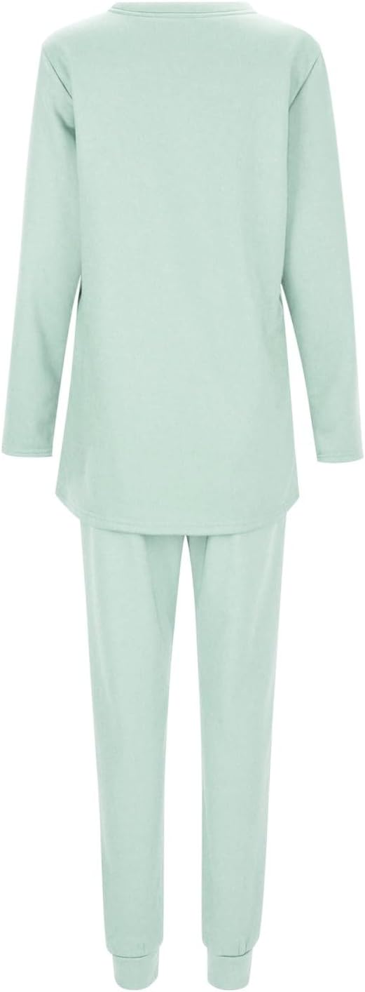 Lange Unterhosen Herren bequem, lässig, einfarbig, Rundhalsausschnitt, langärmelig, plus Fleece-Bott