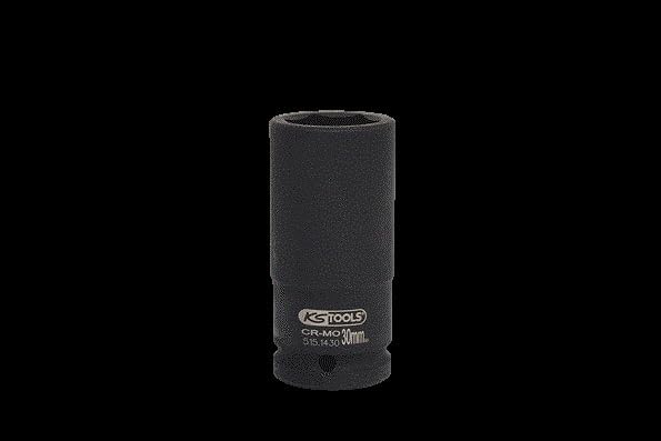 KS Tools 515.1430 3/4" Sechskant-Kraft-Stecknuss, lang, 30mm 30 mm, 30 mm