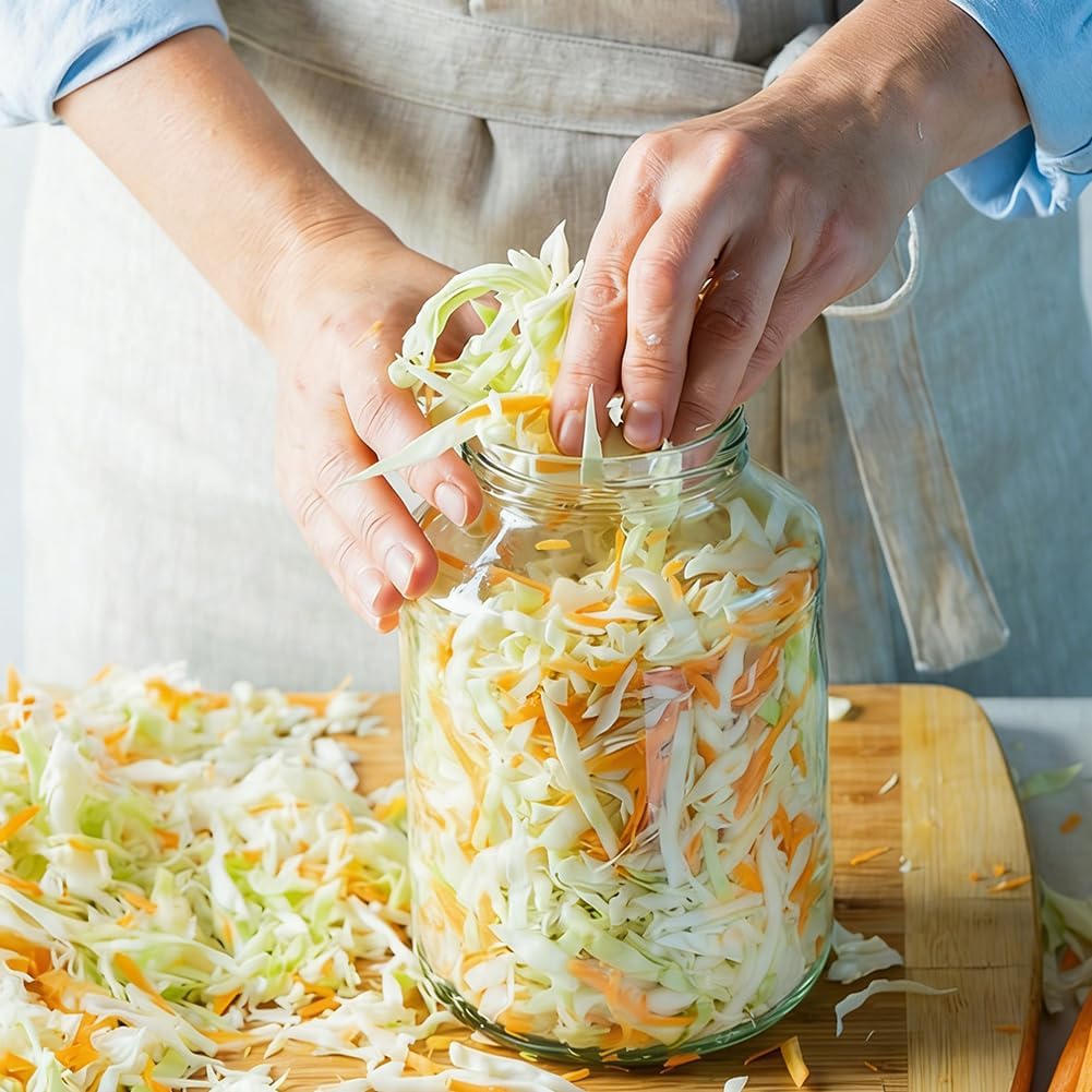 Fermentierglas 2 Stück 2L, Kimchi Behälter mit Luftschleuse, Perfekt für die Gärung für Kimchi, Saue