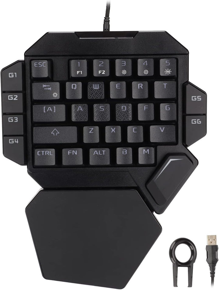 ciciglow Einhand-Gaming-Tastatur, K50 Wired RGB Backlit Mechanical Half Keyboard 35 Keys Portable Ga