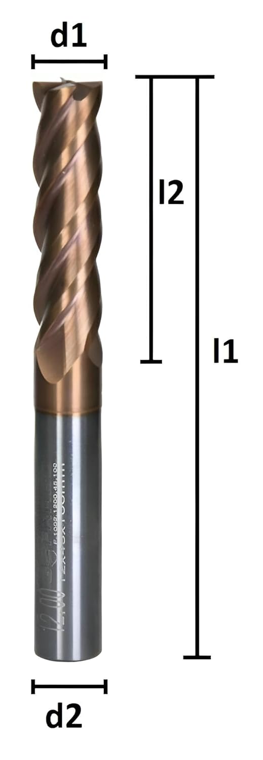 VHM Schaftfräser, Fräser überlang, Z=4, TiSiN beschichtet, NEU, 3-20 mm, extralang (8,0 x 50 x 150 -