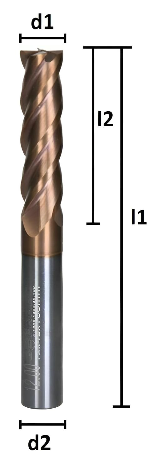 VHM Schaftfräser, Fräser überlang, Z=4, TiSiN beschichtet, NEU, 3-20 mm, extralang (20,0 x 70 x 150