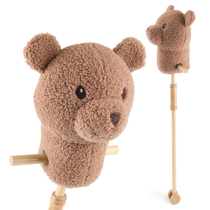 Bieco Steckenpferd Kinder Bär Mika | Hobby Horse Pferde | Steckenpferd Rollen | Steckentier Holz Pfe
