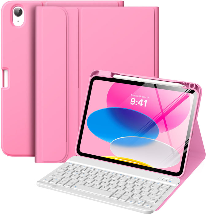 MoKo Hülle mit Tastatur für iPad A16 11 Generation 2025/10 Generation 2022(11/10.9 Zoll),TPU Schutzh