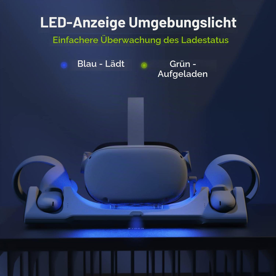 ZYBER Ladestation, eine magnetische Ladestation speziell für die Oculus Quest 2 konzipiert, mit eine