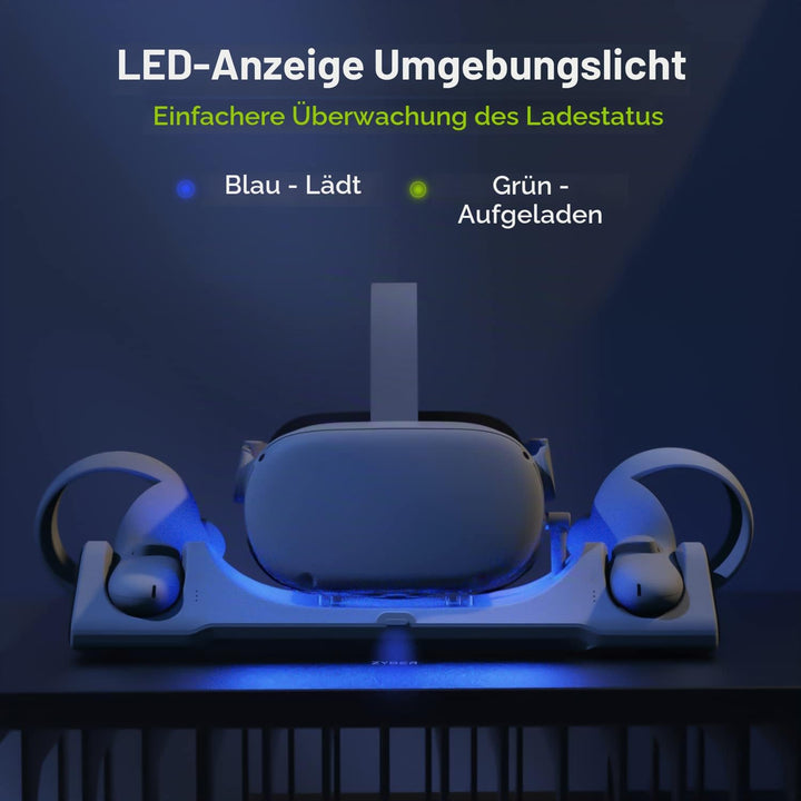 ZYBER Ladestation, eine magnetische Ladestation speziell für die Oculus Quest 2 konzipiert, mit eine