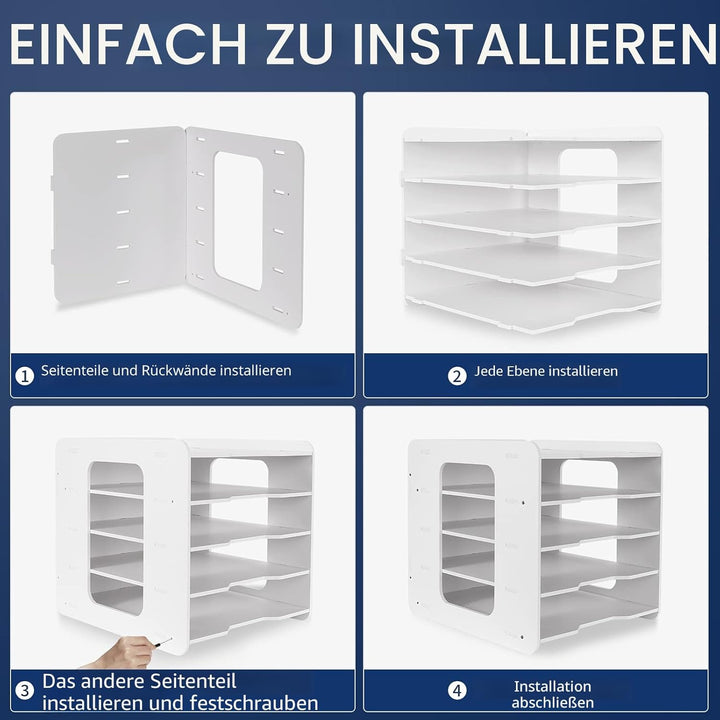 Schreibtisch-Organizer, Briefablage, Dokumentenhalter, A4-Papierablage, für Zuhause, Büro, Schule, 5