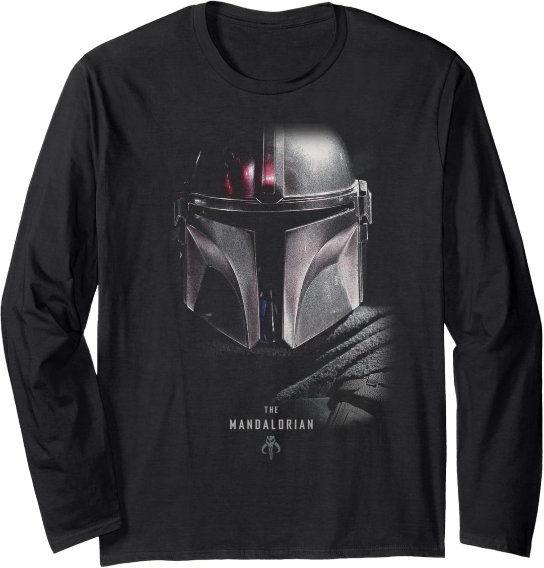 Star Wars The Mandalorian Big Face Poster Langarmshirt