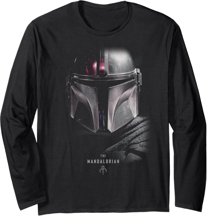 Star Wars The Mandalorian Big Face Poster Langarmshirt