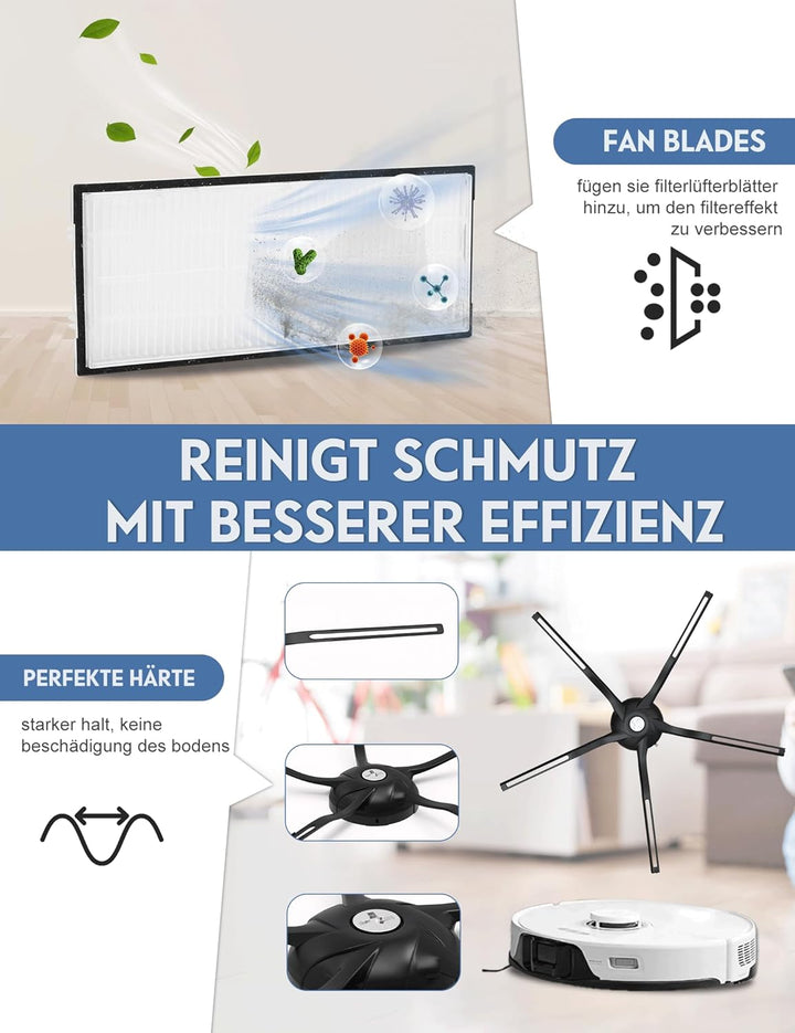 Ersatzteile für S8 Pro UItra Zubehör mit 6 Staubbeutel, 5 Antibakterielle Wischtücher mit Silberione
