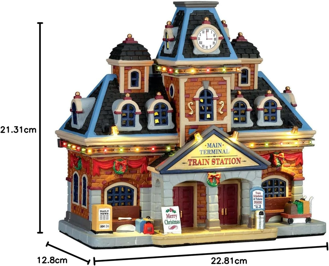 Lemax - Main Terminal Train Station - with 4.5V Adapto