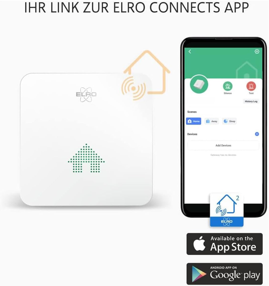 ELRO Connects SF500CO2 Smart WiFi CO2 Meter Kit - Komplettset mit koppelbarem Luftqualitätsmessgerät