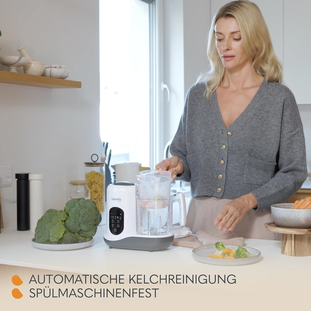 LIONELO BABYMENU Multifunktionale Küchenmaschine zur Zubereitung von Babynahrung 300 4 Programme Däm