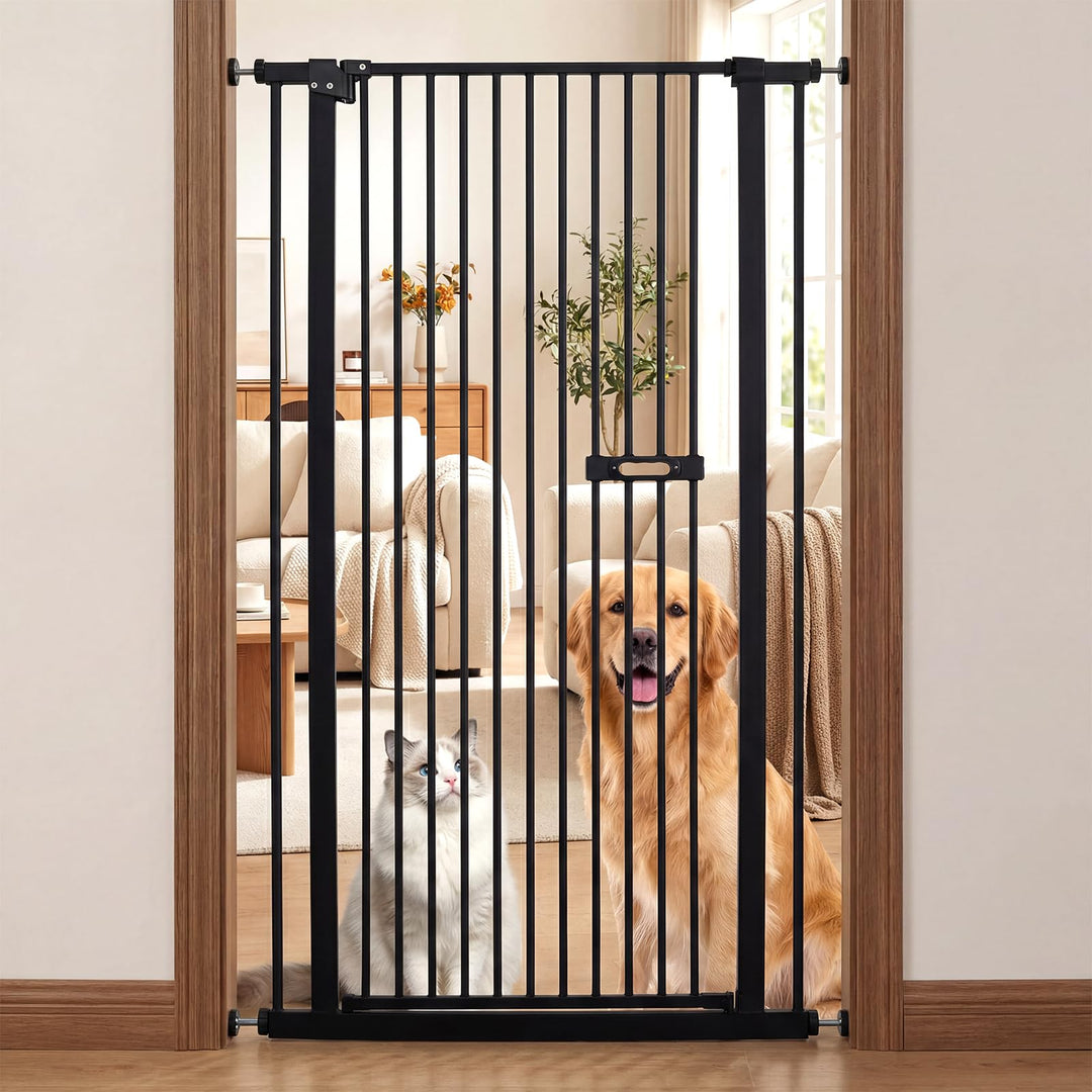 150CM Treppenschutzgitter hoch Absperrgitter Katze, Extra Hohes Katzengitter mit Automatisch Schlies