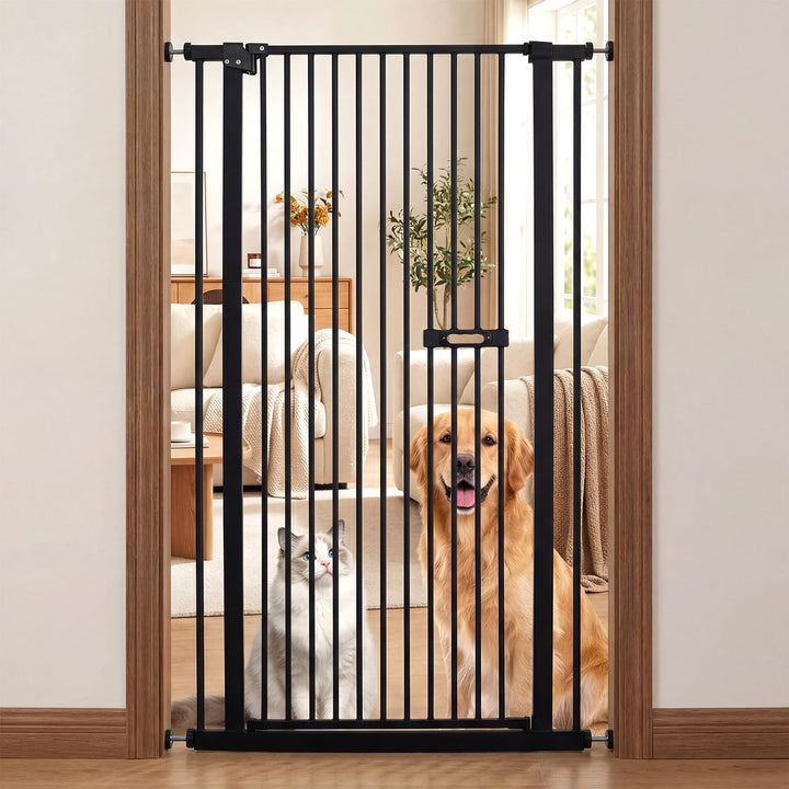 150CM Treppenschutzgitter hoch Absperrgitter Katze, Extra Hohes Katzengitter mit Automatisch Schlies