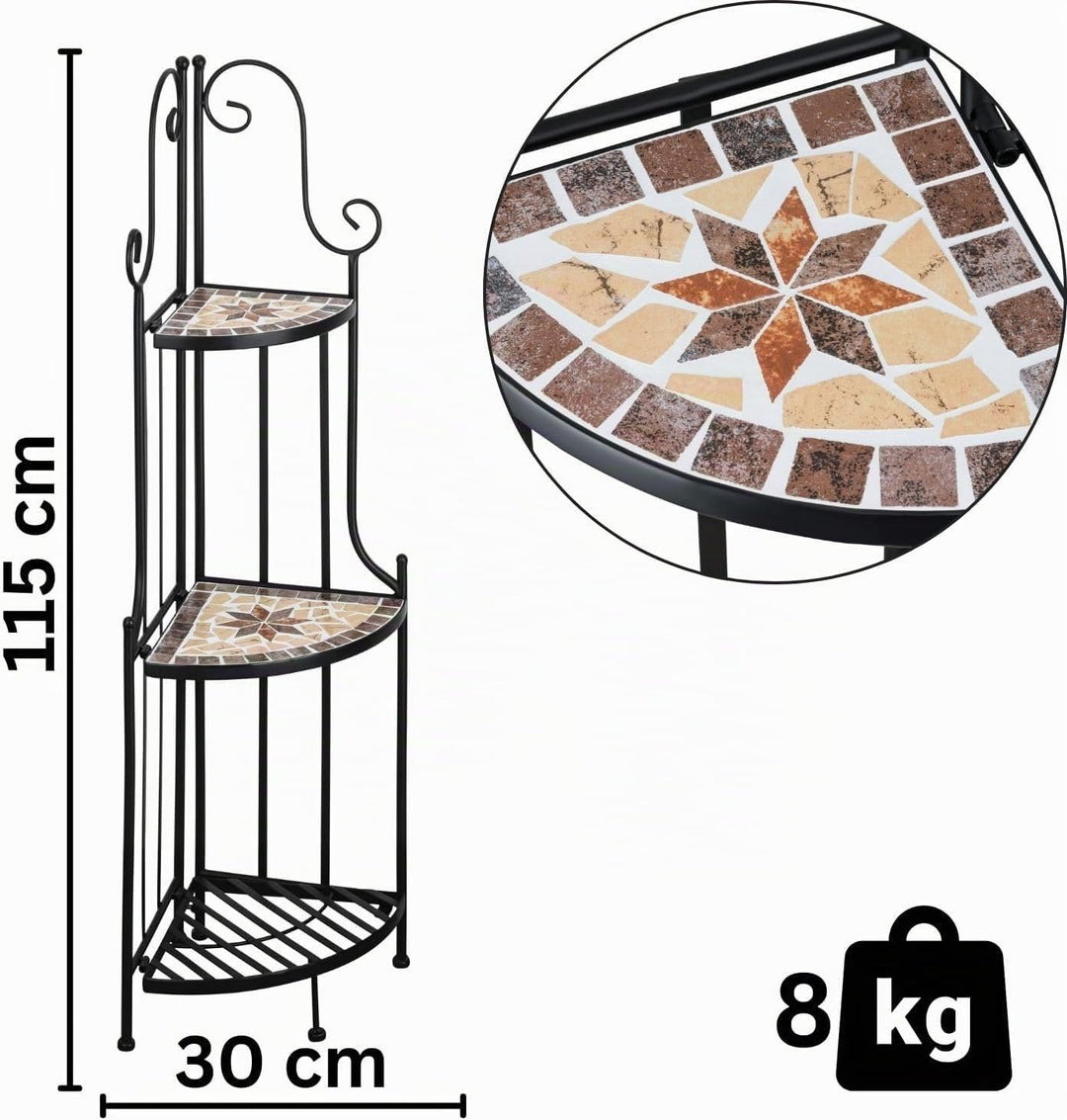 Kleines Eckregal stehend 115cm Pflanzenständer Outdoor Pflanzenregal Balkon Blumenregal Indoor Blume