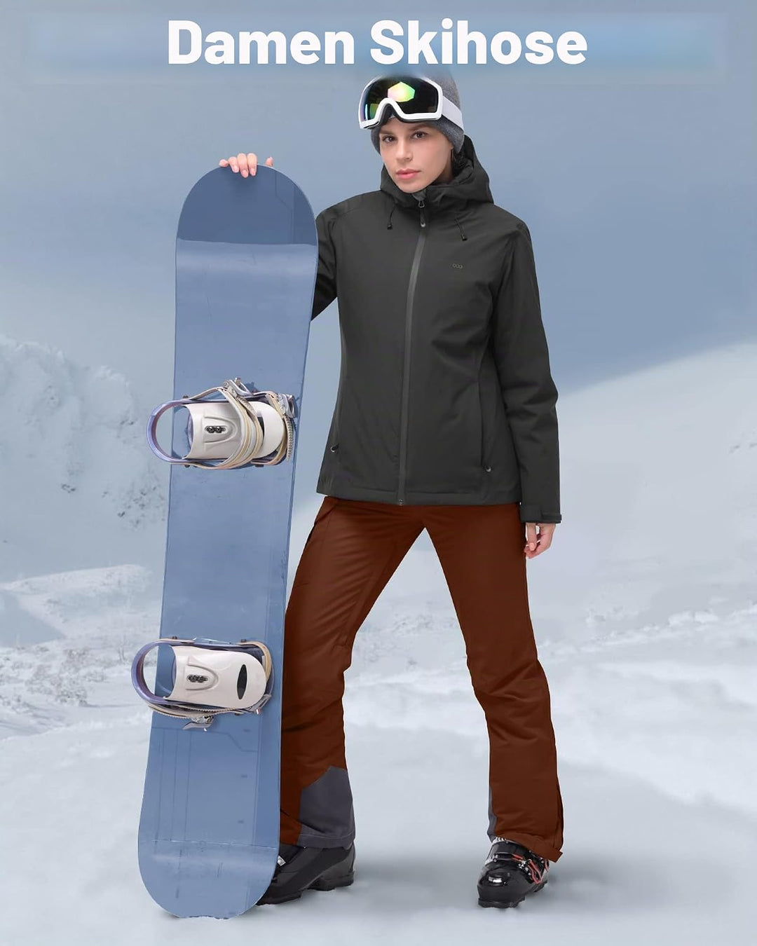 33,000ft Damen Skihose Outdoorhose Wasserdicht Winddichte Softshellhose Warme Gefütterte Thermohose