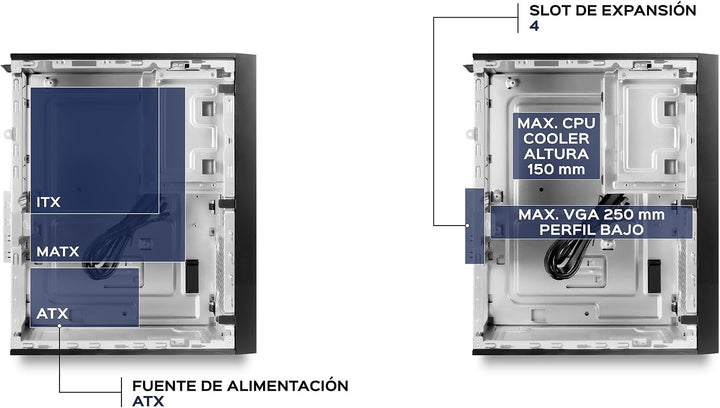 UNYKAch Micro ATX Computergehäuse NUMEN 500 Pro Type C, 17 Liter mit 5 USB-Anschlüssen, kompatibel m