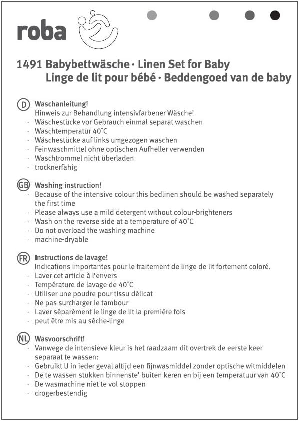 roba Bettwäsche 2-teilig Rock Star Baby 1 - Kinderbettwäsche 100 x 135 cm aus Baumwolle - Decken- &