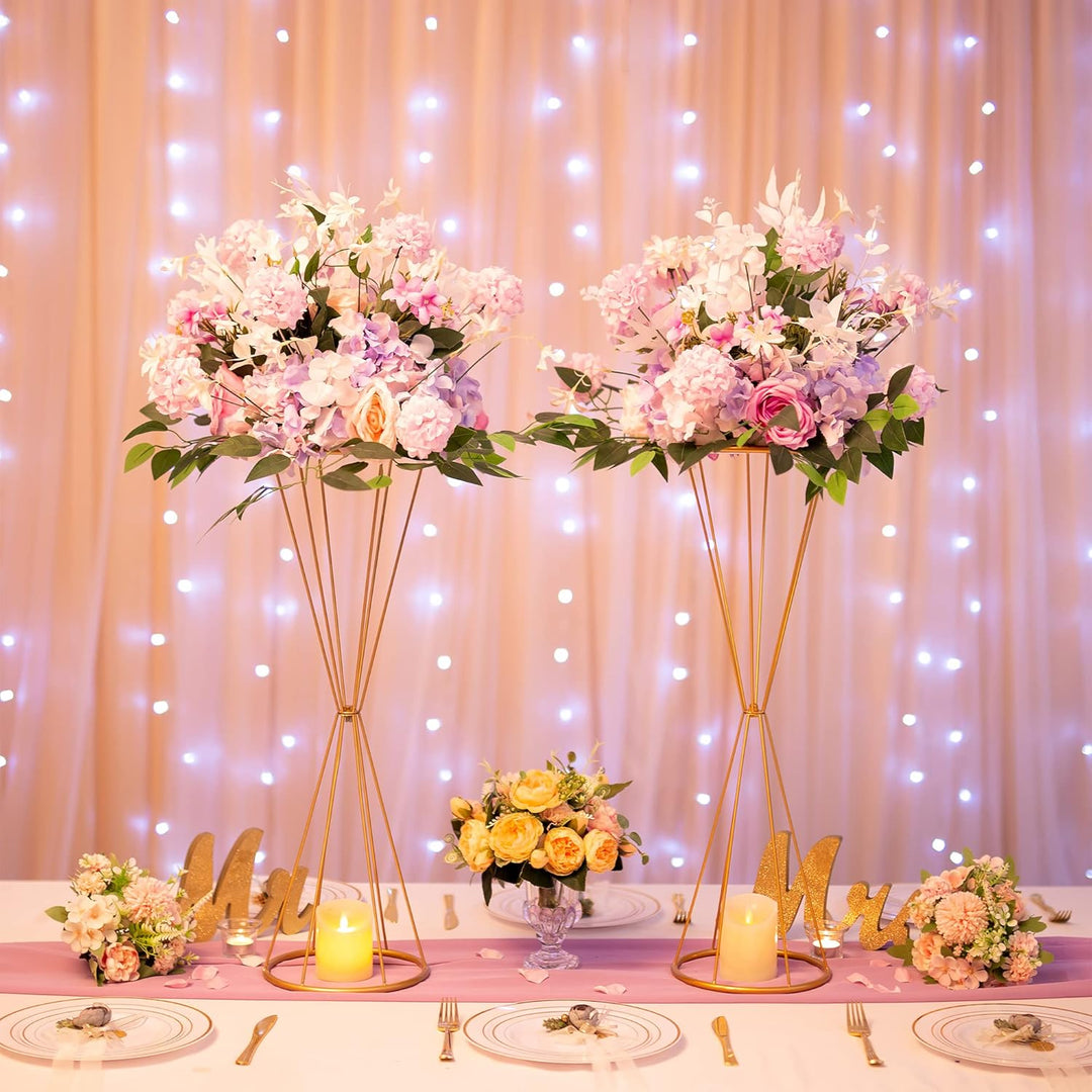 Sziqiqi Blumenständer Gold für Hochzeit: 68cm Hohe Trompete Vase für Tische Hochzeitsempfang Set of
