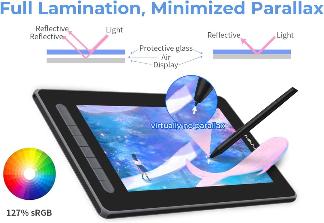 XP-PEN Artist 12 2. Generation Grafiktablett 11,9 Zoll Pen Display volllaminiert, X3 Smart-Chip batt