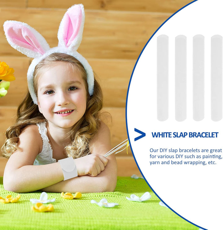 TOYANDONA 100st Reinweisser Ring Schlagarmbänder Selber Machen Bastel-slap-band Weisse Druckknöpfe B