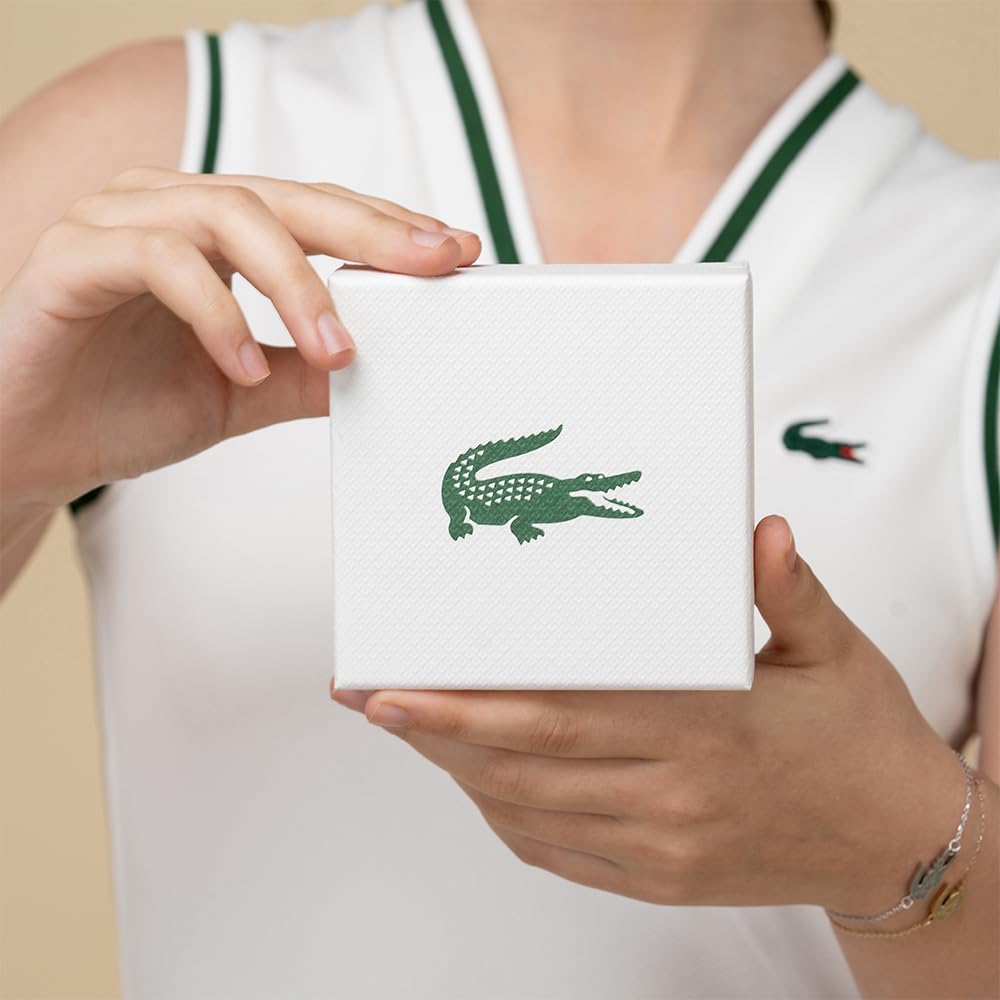 Lacoste Damen Gliederarmband Kollektion LOVE MY CROC aus Edelstahl (Gold oder Silber) mit Herz- und