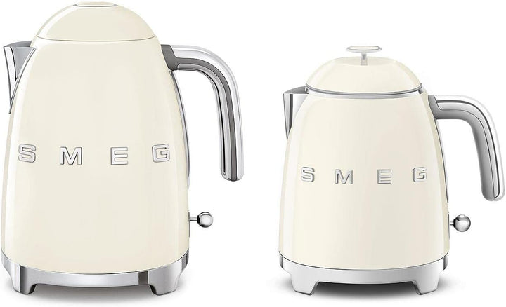 Smeg, Kleiner elektrischer Wasserkocher KLF05CREU 0,8 L, Edelstahlfilter, Sicherheitsabschaltung, Wa