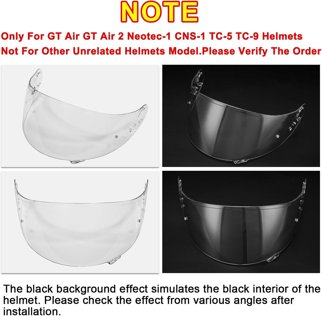 PSLER Helm Visier Verspiegelt für Shoei GT Air GT Air 2 TC-5 TC-9 Neotec CNS-1,Helmvisier Getöntes V