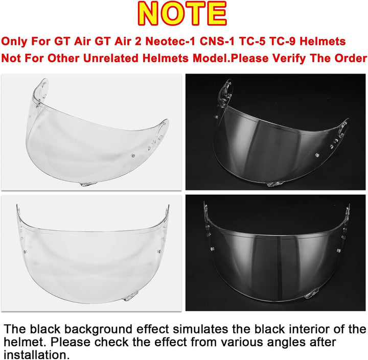 PSLER Helm Visier Verspiegelt für Shoei GT Air GT Air 2 TC-5 TC-9 Neotec CNS-1,Helmvisier Getöntes V