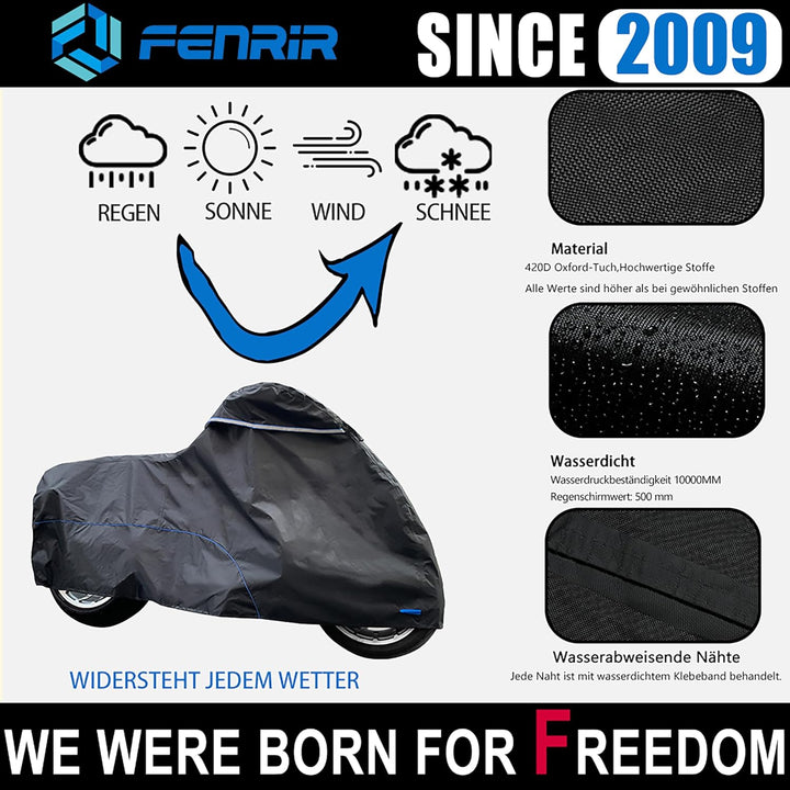 FENRIR 245cm 420DOxford-Stoff Motorrad abdeckplane motorradabdeckungen Outdoor wasserdicht motorradg