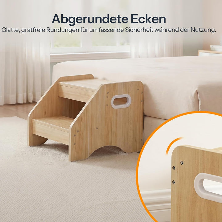 HOOBRO Tritthocker Kinder, 2-stufiger Kinderhocker mit Griffen und Anti-Rutsch-Pads, Kinderschemel f