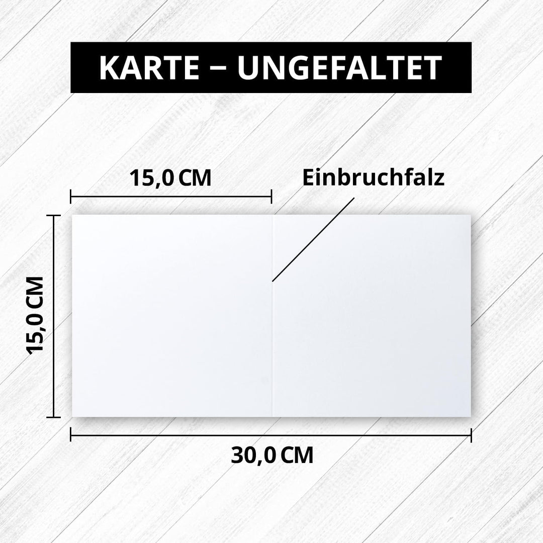 75x Quadratisches Falt-Karten Set - 15 x 15 cm - mit Brief-Umschlägen & Einlegeblättern - Hochweiss