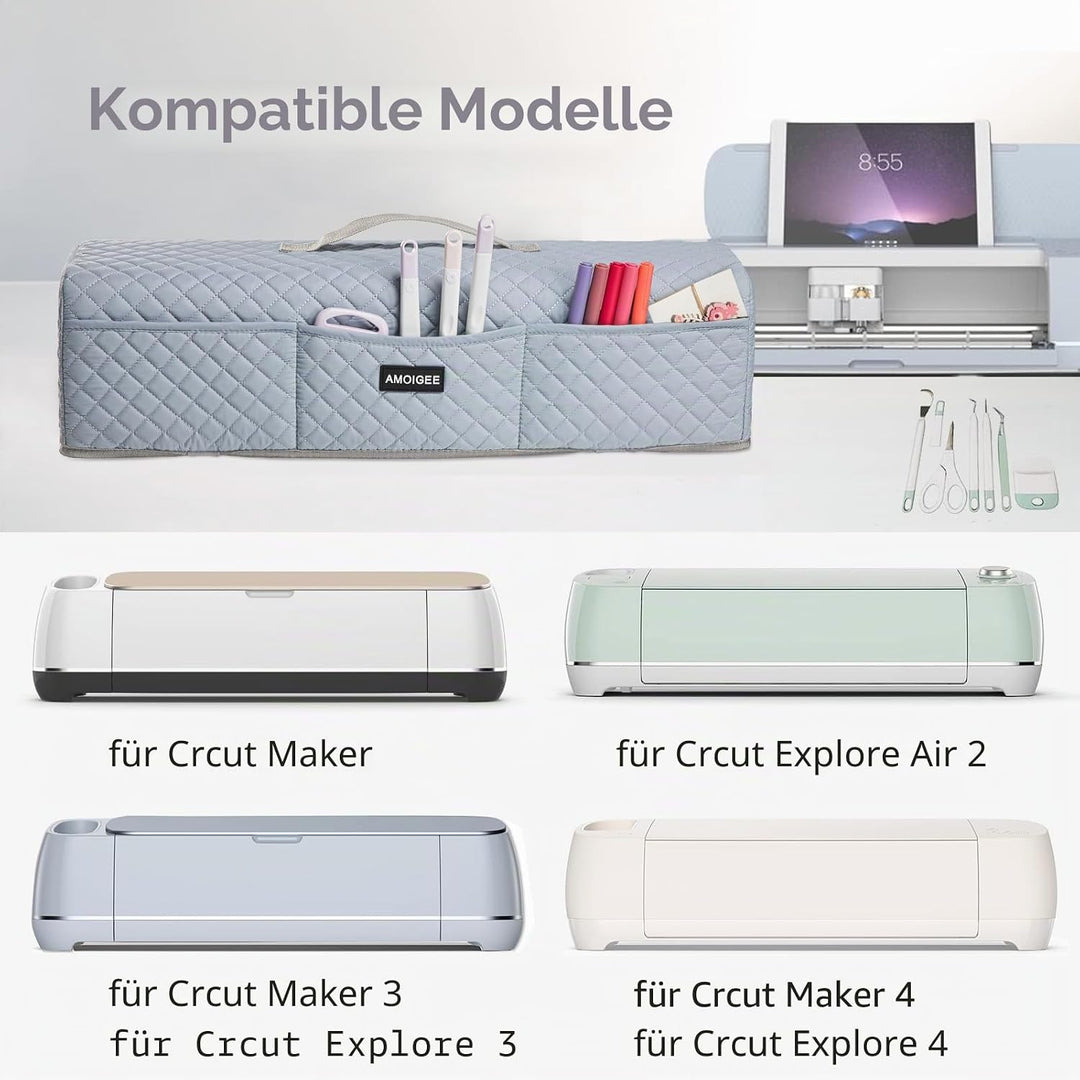 AMOIGEE Gepolsterter Staubschutz, kompatibel mit Cricut Explore Air 2 (Grau), Grau