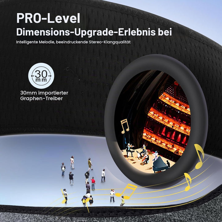 ZUMUSEN Schlafkopfhörer Stirnband Bluetooth 5.4, Super Weiche 15+ Stunden Wiedergabe Sleep Headphone