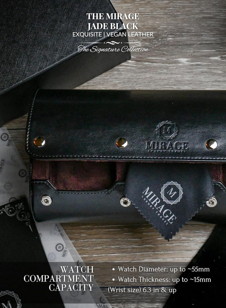 Watch Roll Case for Men - Watch Travel Case - Storage Organizer and Display - Mirage Watch Roll Case
