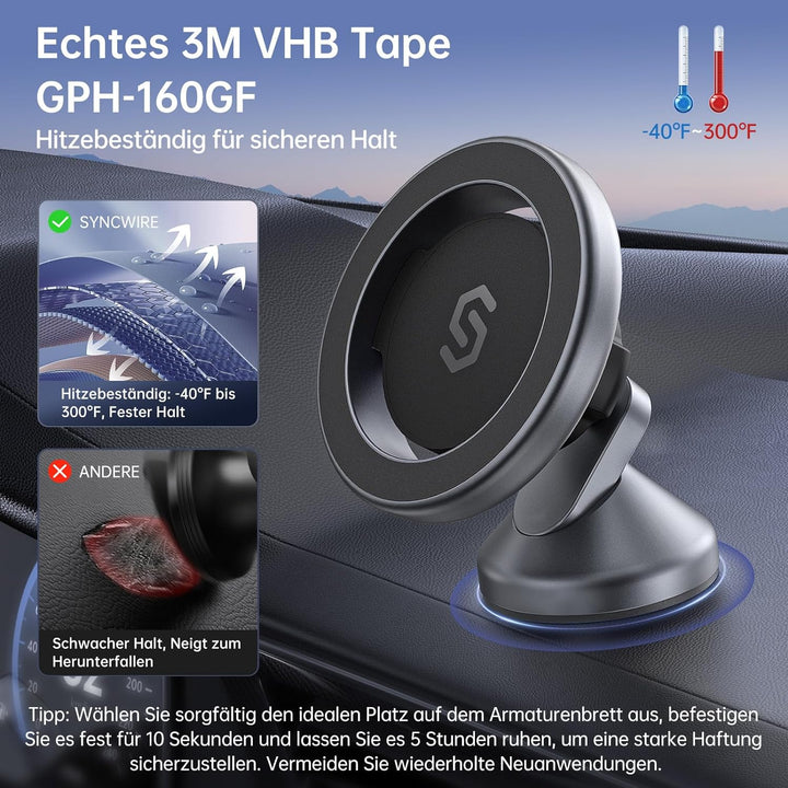 SYNCWIRE Handyhalterung Auto für MagSafe Autohalterung Starke Magneten Auto Handyhalterung Magnetisc