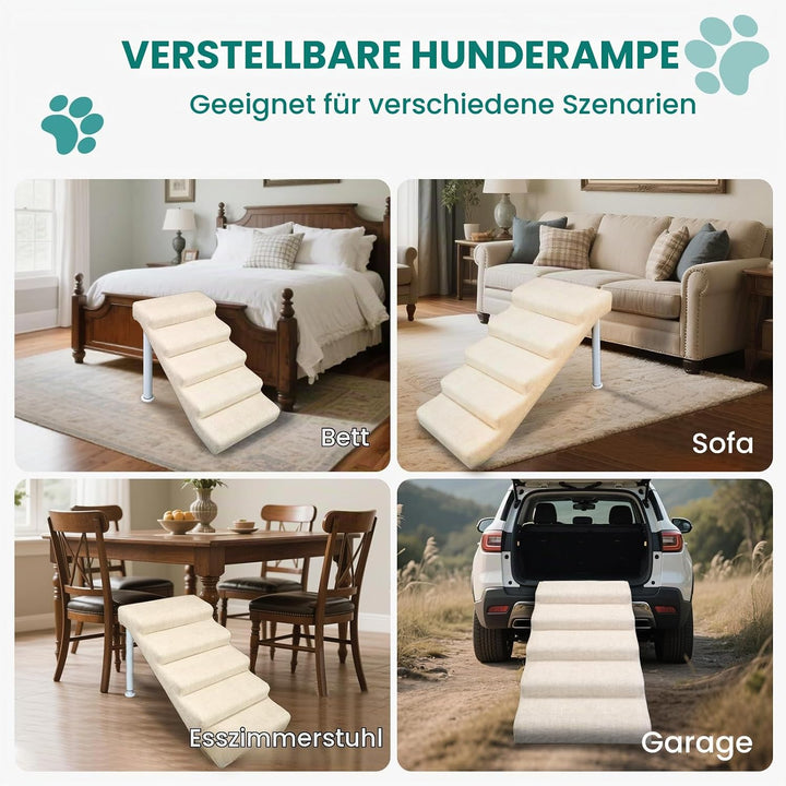 Hundetreppe rutschfeste Hunderampe Weiche Haustiertreppe Höhenverstellbar Mehrstufig wählbar Haustie