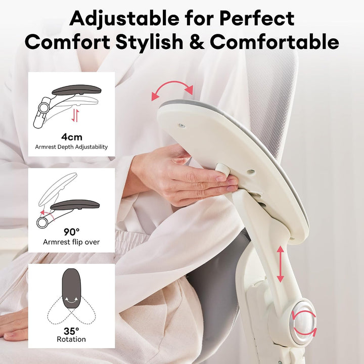 MUSSO E80 Muse FemmePosture™ Ergonomischer Bürostuhl für Frauen - 135° Neigung & 3D-Lendenstütze, 17