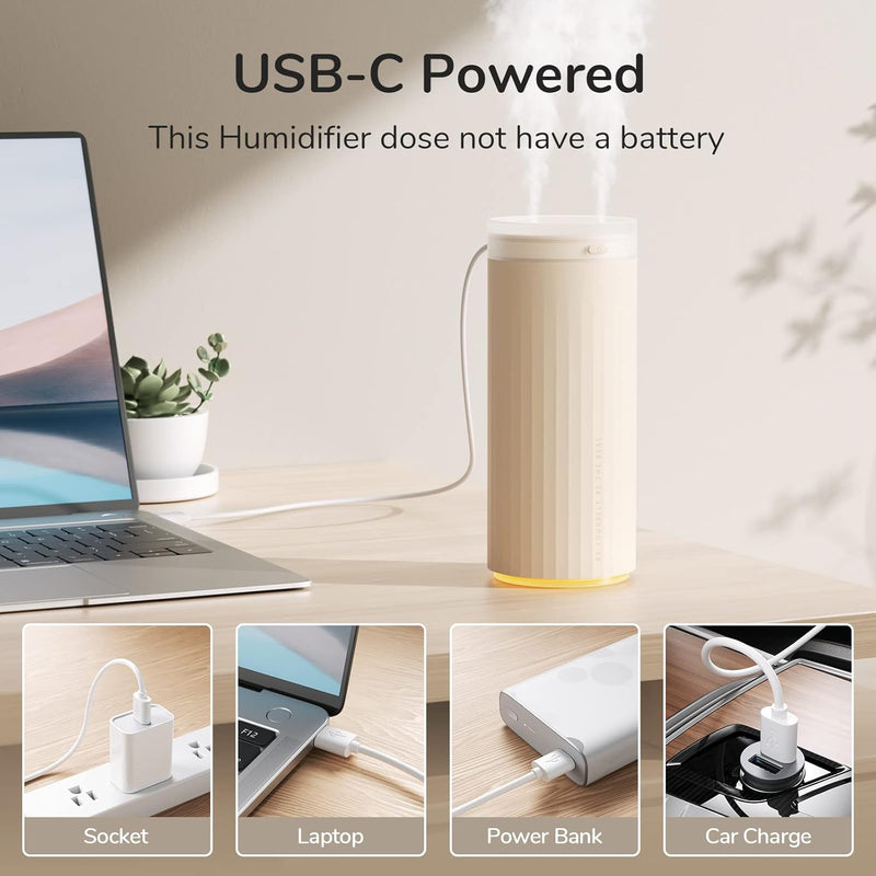 JISULIFE Luftbefeuchter, Mini USB Luftbefeuchter, Persönlicher Desktop Luftbefeuchter für Schlafzimm