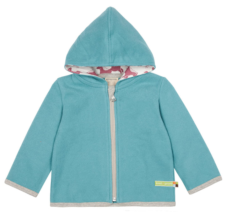 loud + proud Unisex Kinder Fleece, GOTS Zertifiziert Jacke 74-80 Topaz, 74-80 Topaz