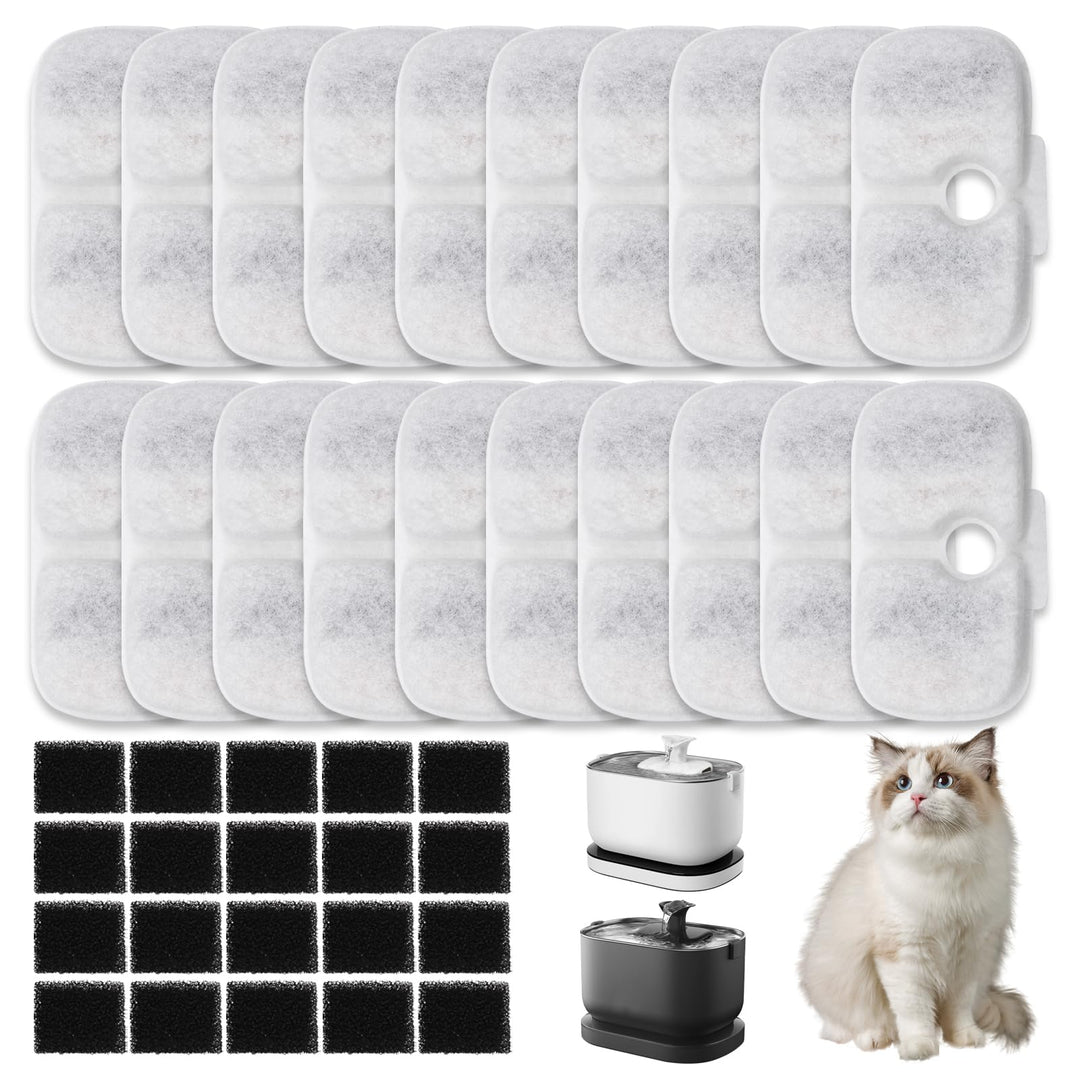 40 Stück Katzenbrunnen Filter für Dockstream Trinkbrunnen für Katze PLWF105/PLWF115/PLWF005, Trinkbr
