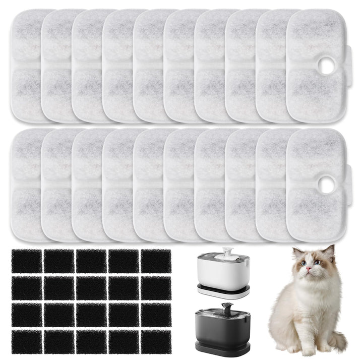 40 Stück Katzenbrunnen Filter für Dockstream Trinkbrunnen für Katze PLWF105/PLWF115/PLWF005, Trinkbr