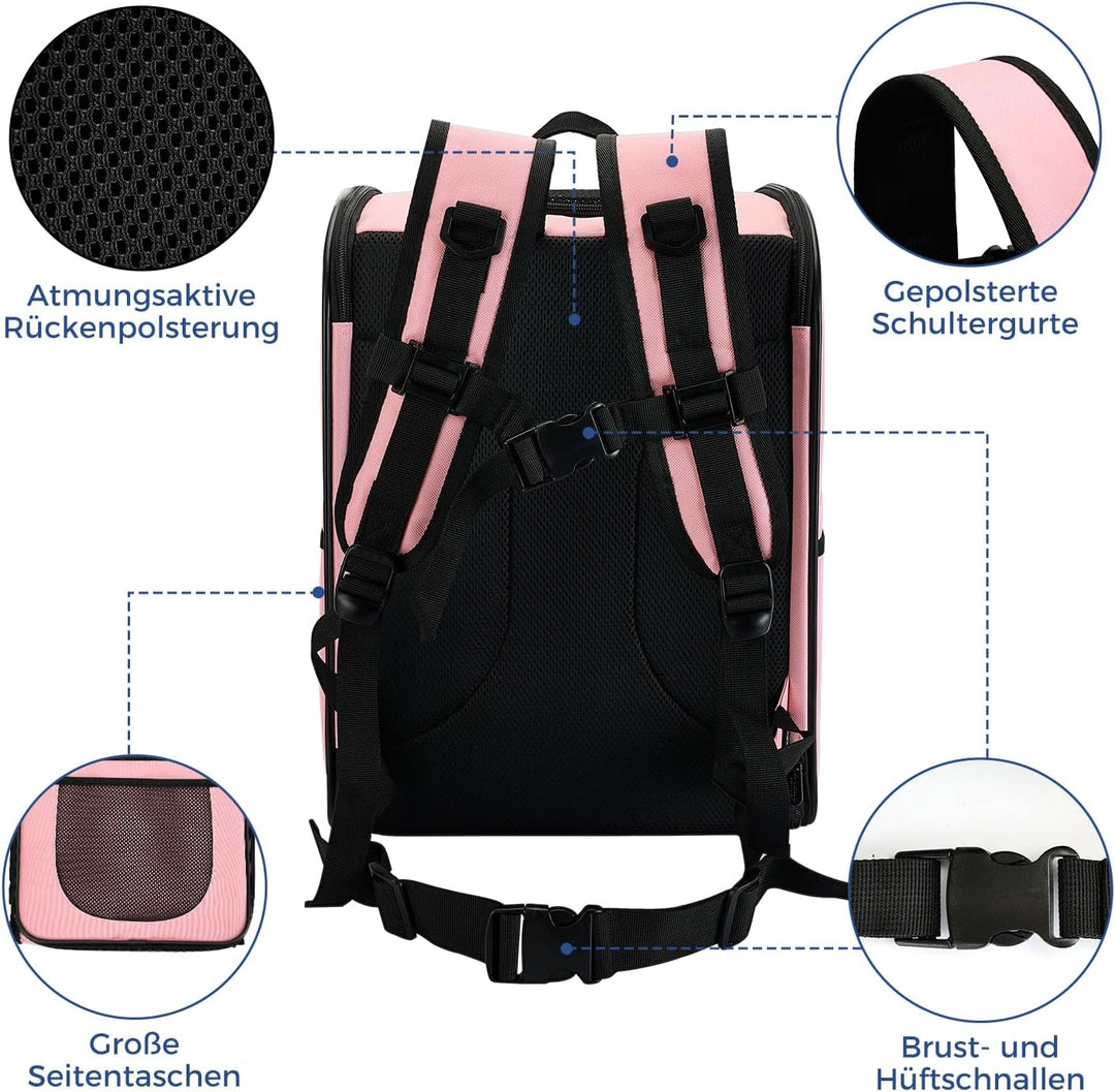 apollo walker HundeRucksack und KatzenRucksack für Kleine Haustiere(Belastbarkeit 2-15kg) - Gepolste