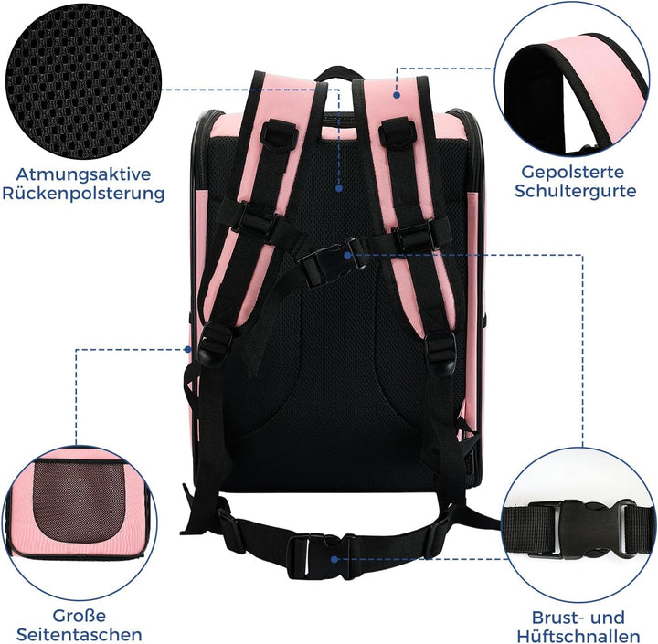 apollo walker HundeRucksack und KatzenRucksack für Kleine Haustiere(Belastbarkeit 2-15kg) - Gepolste