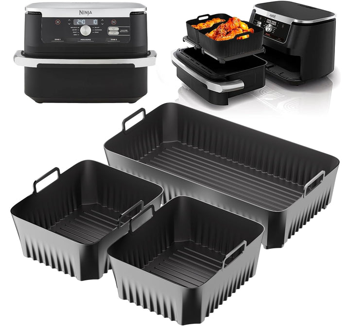 Heissluftfritteuse Zubehör für Ninja Af500DE 10,4L, Silikonform für Heissluftfritteuse 3 Stück Air F
