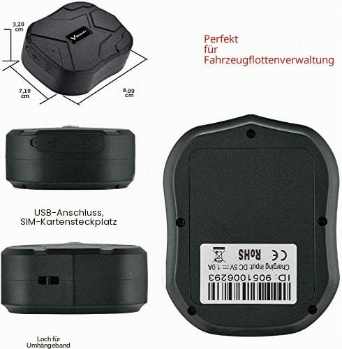 GPS Tracker Auto ohne ABO, 10000mAh GPS Tracker mit Starker Magnet, Langer Standby Echtzeit Position