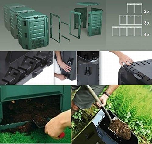 rg-vertrieb Garten Komposter 800L Schwarz Modul Thermokomposter Kompostbehälter Kunststoff